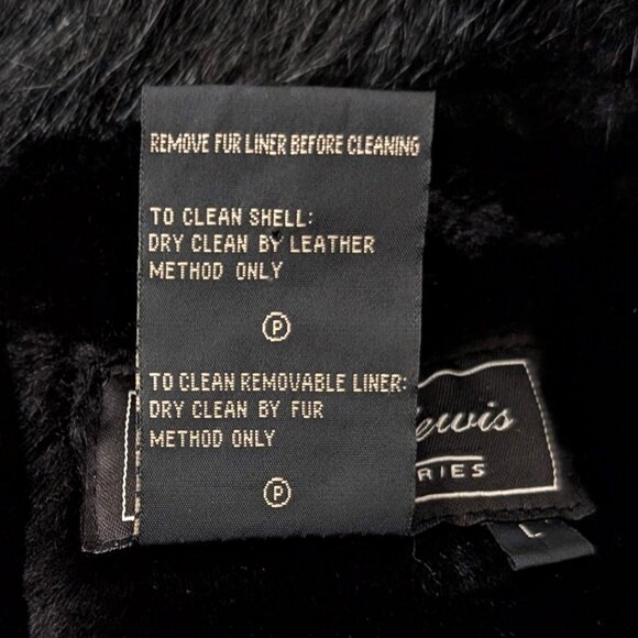 TERRY LEWIS Detachable Coat Women's L Black Leather Faux Fur 2 In 1 Pockets - Picture 14 of 16